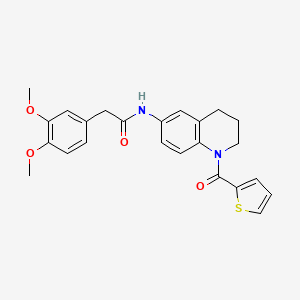 molecular formula C24H24N2O4S B6582505 2-(3,4-dimethoxyphenyl)-N-[1-(thiophene-2-carbonyl)-1,2,3,4-tetrahydroquinolin-6-yl]acetamide CAS No. 946367-74-4