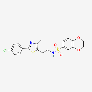 N-{2-[2-(4-chlorophenyl)-4-methyl-1,3-thiazol-5-yl]ethyl}-2,3-dihydro-1,4-benzodioxine-6-sulfonamide