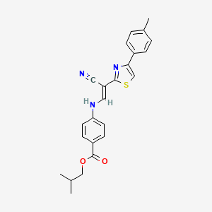 molecular formula C24H23N3O2S B6582540 2-methylpropyl 4-{[(1E)-2-cyano-2-[4-(4-methylphenyl)-1,3-thiazol-2-yl]eth-1-en-1-yl]amino}benzoate CAS No. 1021231-39-9