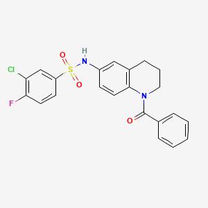 N-(1-benzoyl-1,2,3,4-tetrahydroquinolin-6-yl)-3-chloro-4-fluorobenzene-1-sulfonamide