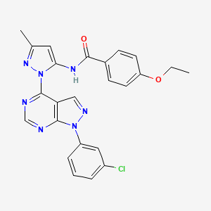 N-{1-[1-(3-chlorophenyl)-1H-pyrazolo[3,4-d]pyrimidin-4-yl]-3-methyl-1H-pyrazol-5-yl}-4-ethoxybenzamide