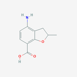 molecular formula C10H11NO3 B065826 4-Amino-2-methyl-2,3-dihydro-1-benzofuran-7-carboxylic acid CAS No. 166743-21-1