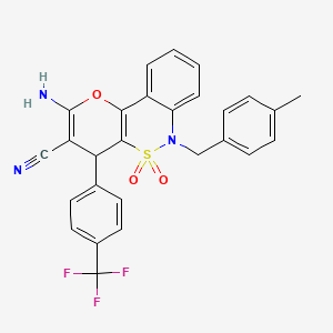 2-Amino-6-(4-methylbenzyl)-4-[4-(trifluoromethyl)phenyl]-4,6-dihydropyrano[3,2-c][2,1]benzothiazine-3-carbonitrile 5,5-dioxide