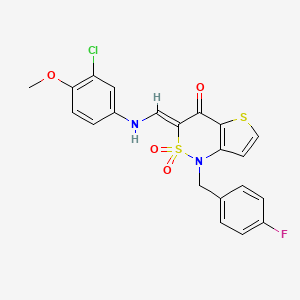 (3Z)-3-{[(3-chloro-4-methoxyphenyl)amino]methylidene}-1-[(4-fluorophenyl)methyl]-1H,3H,4H-2lambda6-thieno[3,2-c][1,2]thiazine-2,2,4-trione