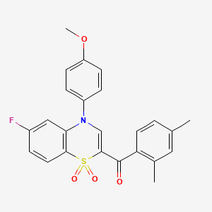 molecular formula C24H20FNO4S B6582728 2-(2,4-dimethylbenzoyl)-6-fluoro-4-(4-methoxyphenyl)-4H-1lambda6,4-benzothiazine-1,1-dione CAS No. 1114872-41-1