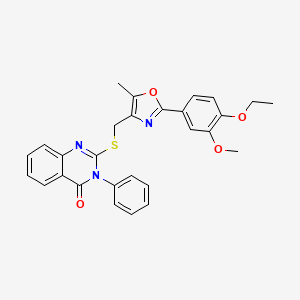 2-({[2-(4-ethoxy-3-methoxyphenyl)-5-methyl-1,3-oxazol-4-yl]methyl}sulfanyl)-3-phenyl-3,4-dihydroquinazolin-4-one