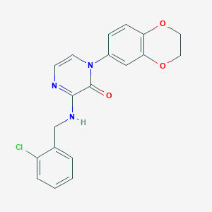 molecular formula C19H16ClN3O3 B6582751 3-{[(2-chlorophenyl)methyl]amino}-1-(2,3-dihydro-1,4-benzodioxin-6-yl)-1,2-dihydropyrazin-2-one CAS No. 900000-00-2