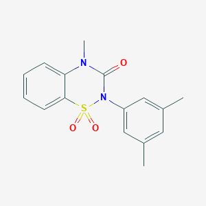 molecular formula C16H16N2O3S B6582771 2-(3,5-dimethylphenyl)-4-methyl-3,4-dihydro-2H-1lambda6,2,4-benzothiadiazine-1,1,3-trione CAS No. 1189440-33-2