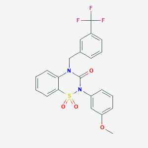 2-(3-methoxyphenyl)-4-{[3-(trifluoromethyl)phenyl]methyl}-3,4-dihydro-2H-1lambda6,2,4-benzothiadiazine-1,1,3-trione