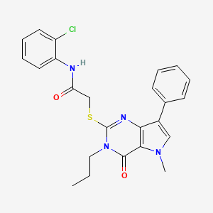 molecular formula C24H23ClN4O2S B6582809 N-(2-chlorophenyl)-2-({5-methyl-4-oxo-7-phenyl-3-propyl-3H,4H,5H-pyrrolo[3,2-d]pyrimidin-2-yl}sulfanyl)acetamide CAS No. 1115457-95-8