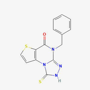 8-benzyl-12-sulfanylidene-5-thia-1,8,10,11-tetraazatricyclo[7.3.0.0?,?]dodeca-2(6),3,9-trien-7-one