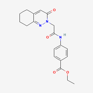 molecular formula C19H21N3O4 B6582861 ethyl 4-[2-(3-oxo-2,3,5,6,7,8-hexahydrocinnolin-2-yl)acetamido]benzoate CAS No. 931966-98-2