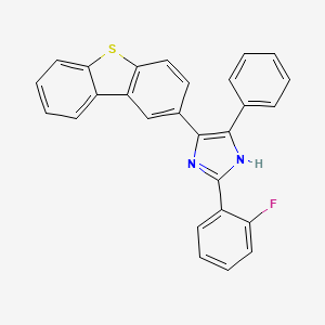 2-(2-fluorophenyl)-5-phenyl-4-{8-thiatricyclo[7.4.0.0^{2,7}]trideca-1(9),2(7),3,5,10,12-hexaen-4-yl}-1H-imidazole