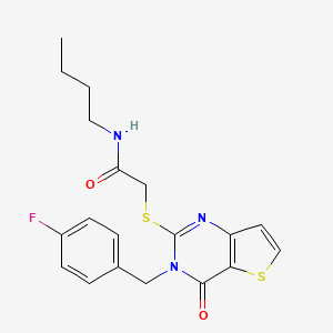 molecular formula C19H20FN3O2S2 B6582924 N-butyl-2-({3-[(4-fluorophenyl)methyl]-4-oxo-3H,4H-thieno[3,2-d]pyrimidin-2-yl}sulfanyl)acetamide CAS No. 1252853-62-5