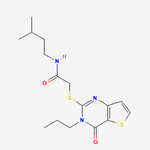molecular formula C16H23N3O2S2 B6582944 N-(3-methylbutyl)-2-({4-oxo-3-propyl-3H,4H-thieno[3,2-d]pyrimidin-2-yl}sulfanyl)acetamide CAS No. 1252911-57-1