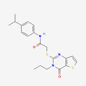 2-({4-oxo-3-propyl-3H,4H-thieno[3,2-d]pyrimidin-2-yl}sulfanyl)-N-[4-(propan-2-yl)phenyl]acetamide