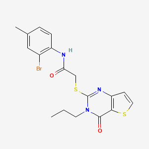 molecular formula C18H18BrN3O2S2 B6582960 N-(2-bromo-4-methylphenyl)-2-({4-oxo-3-propyl-3H,4H-thieno[3,2-d]pyrimidin-2-yl}sulfanyl)acetamide CAS No. 1252820-20-4