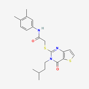 molecular formula C21H25N3O2S2 B6583055 N-(3,4-dimethylphenyl)-2-{[3-(3-methylbutyl)-4-oxo-3H,4H-thieno[3,2-d]pyrimidin-2-yl]sulfanyl}acetamide CAS No. 1252916-78-1
