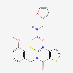 molecular formula C21H19N3O4S2 B6583063 N-[(furan-2-yl)methyl]-2-({3-[(3-methoxyphenyl)methyl]-4-oxo-3H,4H-thieno[3,2-d]pyrimidin-2-yl}sulfanyl)acetamide CAS No. 1252924-57-4
