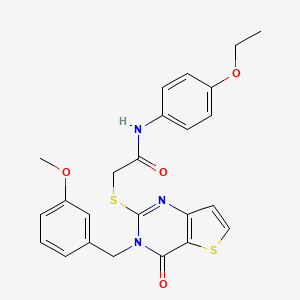 molecular formula C24H23N3O4S2 B6583070 N-(4-ethoxyphenyl)-2-({3-[(3-methoxyphenyl)methyl]-4-oxo-3H,4H-thieno[3,2-d]pyrimidin-2-yl}sulfanyl)acetamide CAS No. 1252853-81-8
