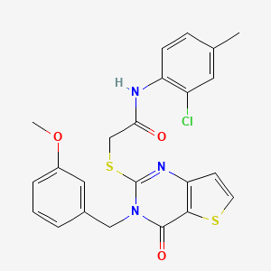 molecular formula C23H20ClN3O3S2 B6583092 N-(2-chloro-4-methylphenyl)-2-({3-[(3-methoxyphenyl)methyl]-4-oxo-3H,4H-thieno[3,2-d]pyrimidin-2-yl}sulfanyl)acetamide CAS No. 1252926-55-8