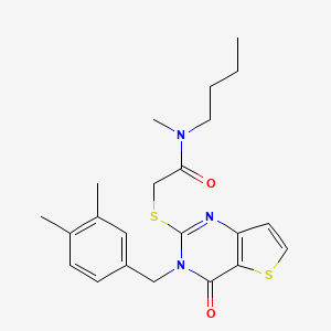 N-butyl-2-({3-[(3,4-dimethylphenyl)methyl]-4-oxo-3H,4H-thieno[3,2-d]pyrimidin-2-yl}sulfanyl)-N-methylacetamide