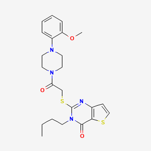 molecular formula C23H28N4O3S2 B6583116 3-butyl-2-({2-[4-(2-methoxyphenyl)piperazin-1-yl]-2-oxoethyl}sulfanyl)-3H,4H-thieno[3,2-d]pyrimidin-4-one CAS No. 1252839-63-6