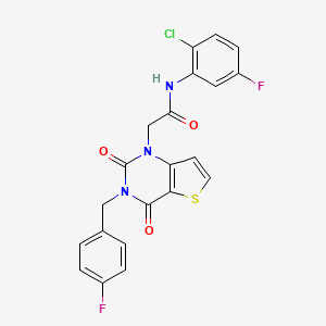 molecular formula C21H14ClF2N3O3S B6583138 N-(2-chloro-5-fluorophenyl)-2-{3-[(4-fluorophenyl)methyl]-2,4-dioxo-1H,2H,3H,4H-thieno[3,2-d]pyrimidin-1-yl}acetamide CAS No. 1252894-06-6