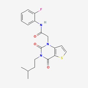 molecular formula C19H20FN3O3S B6583151 N-(2-fluorophenyl)-2-[3-(3-methylbutyl)-2,4-dioxo-1H,2H,3H,4H-thieno[3,2-d]pyrimidin-1-yl]acetamide CAS No. 1252909-85-5