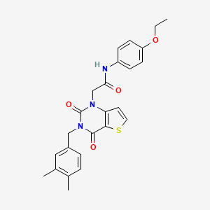 molecular formula C25H25N3O4S B6583171 2-{3-[(3,4-dimethylphenyl)methyl]-2,4-dioxo-1H,2H,3H,4H-thieno[3,2-d]pyrimidin-1-yl}-N-(4-ethoxyphenyl)acetamide CAS No. 1252924-69-8