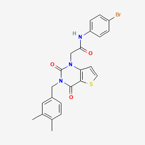 molecular formula C23H20BrN3O3S B6583183 N-(4-bromophenyl)-2-{3-[(3,4-dimethylphenyl)methyl]-2,4-dioxo-1H,2H,3H,4H-thieno[3,2-d]pyrimidin-1-yl}acetamide CAS No. 1252912-89-2