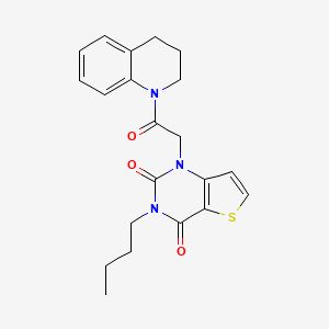 molecular formula C21H23N3O3S B6583191 3-butyl-1-[2-oxo-2-(1,2,3,4-tetrahydroquinolin-1-yl)ethyl]-1H,2H,3H,4H-thieno[3,2-d]pyrimidine-2,4-dione CAS No. 1252818-43-1
