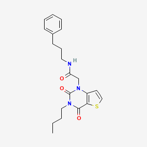 2-{3-butyl-2,4-dioxo-1H,2H,3H,4H-thieno[3,2-d]pyrimidin-1-yl}-N-(3-phenylpropyl)acetamide