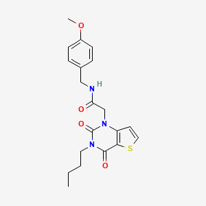 2-{3-butyl-2,4-dioxo-1H,2H,3H,4H-thieno[3,2-d]pyrimidin-1-yl}-N-[(4-methoxyphenyl)methyl]acetamide