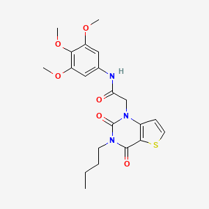 molecular formula C21H25N3O6S B6583207 2-{3-butyl-2,4-dioxo-1H,2H,3H,4H-thieno[3,2-d]pyrimidin-1-yl}-N-(3,4,5-trimethoxyphenyl)acetamide CAS No. 1252819-01-4