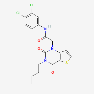molecular formula C18H17Cl2N3O3S B6583212 2-{3-butyl-2,4-dioxo-1H,2H,3H,4H-thieno[3,2-d]pyrimidin-1-yl}-N-(3,4-dichlorophenyl)acetamide CAS No. 1252900-35-8