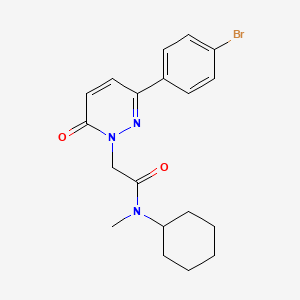 molecular formula C19H22BrN3O2 B6583215 2-[3-(4-bromophenyl)-6-oxo-1,6-dihydropyridazin-1-yl]-N-cyclohexyl-N-methylacetamide CAS No. 1252865-02-3