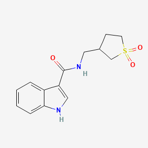 molecular formula C14H16N2O3S B6583266 N-[(1,1-dioxo-1lambda6-thiolan-3-yl)methyl]-1H-indole-3-carboxamide CAS No. 1183262-27-2