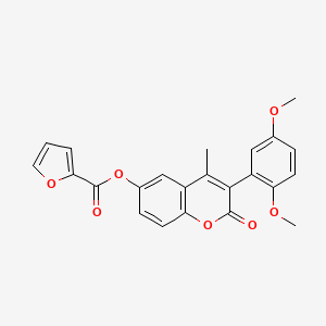 3-(2,5-dimethoxyphenyl)-4-methyl-2-oxo-2H-chromen-6-yl furan-2-carboxylate