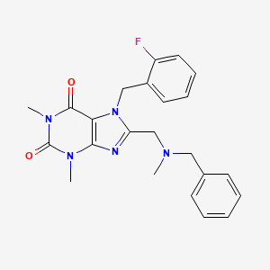 molecular formula C23H24FN5O2 B6583394 8-{[benzyl(methyl)amino]methyl}-7-[(2-fluorophenyl)methyl]-1,3-dimethyl-2,3,6,7-tetrahydro-1H-purine-2,6-dione CAS No. 851939-33-8