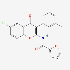 molecular formula C21H14ClNO4 B6583408 N-[6-chloro-3-(3-methylphenyl)-4-oxo-4H-chromen-2-yl]furan-2-carboxamide CAS No. 902033-61-8