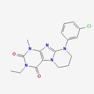 9-(3-chlorophenyl)-3-ethyl-1-methyl-1H,2H,3H,4H,6H,7H,8H,9H-pyrimido[1,2-g]purine-2,4-dione