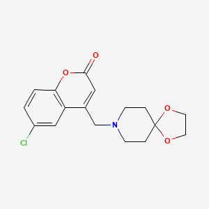 6-chloro-4-({1,4-dioxa-8-azaspiro[4.5]decan-8-yl}methyl)-2H-chromen-2-one