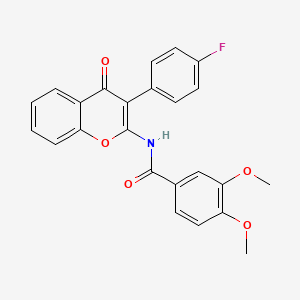 molecular formula C24H18FNO5 B6583425 N-[3-(4-fluorophenyl)-4-oxo-4H-chromen-2-yl]-3,4-dimethoxybenzamide CAS No. 883955-39-3