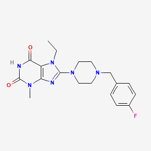 molecular formula C19H23FN6O2 B6583429 7-ethyl-8-{4-[(4-fluorophenyl)methyl]piperazin-1-yl}-3-methyl-2,3,6,7-tetrahydro-1H-purine-2,6-dione CAS No. 878429-65-3