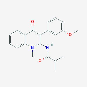 molecular formula C21H22N2O3 B6583434 N-[3-(3-methoxyphenyl)-1-methyl-4-oxo-1,4-dihydroquinolin-2-yl]-2-methylpropanamide CAS No. 883966-10-7