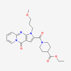 ethyl 1-[6-(3-methoxypropyl)-2-oxo-1,6,8-triazatricyclo[7.4.0.0^{3,7}]trideca-3(7),4,8,10,12-pentaene-5-carbonyl]piperidine-4-carboxylate