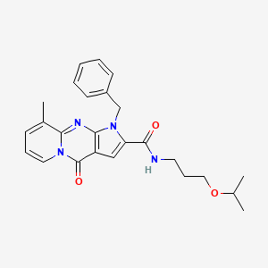 6-benzyl-10-methyl-2-oxo-N-[3-(propan-2-yloxy)propyl]-1,6,8-triazatricyclo[7.4.0.0^{3,7}]trideca-3(7),4,8,10,12-pentaene-5-carboxamide