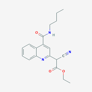 molecular formula C19H21N3O3 B065835 Ethyl 4-((butylamino)carbonyl)-alpha-cyano-2-quinolineacetate CAS No. 194713-19-4
