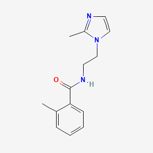 molecular formula C14H17N3O B6583506 2-methyl-N-[2-(2-methyl-1H-imidazol-1-yl)ethyl]benzamide CAS No. 1286717-77-8